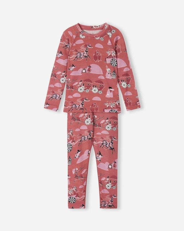 Reima Sett i merinoull-lyocell småbarn Moomin Trivsam Rose blush