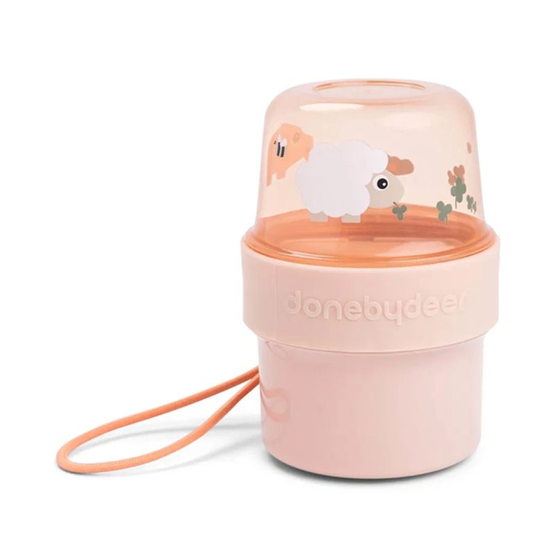 Done By Deer To go 2-way snack container Tiny farm, Powder