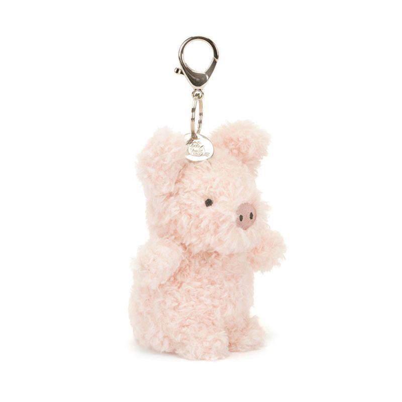 Jellycat Little Pig Bag Charm Grisunge Nøglering