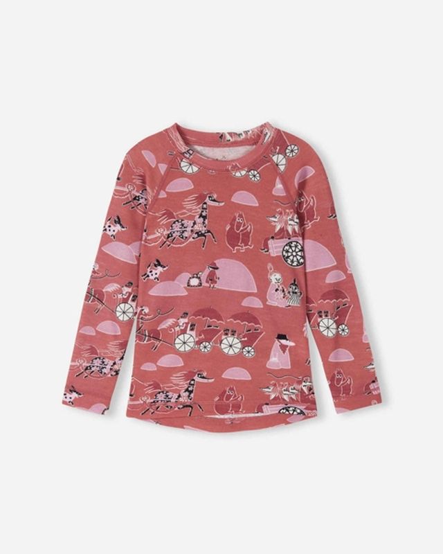 Reima Sett i merinoull-lyocell småbarn Moomin Trivsam Rose blush